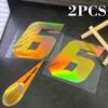 2pcs Gold Laser Motorcycle Number 0-9 Stickers Waterproof for Motorcycle Fairings Fuel Tank Helmet Scooter Universal Vinyl Decal