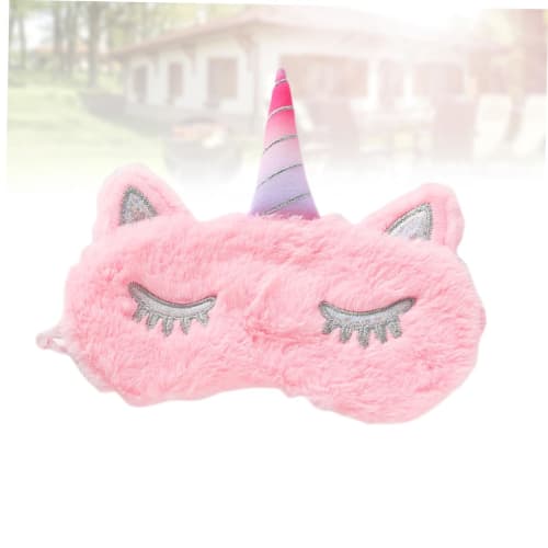 Lurrose Unicorn Blindfold Sleeping Eye Mask, Blindfold Eyeshade Travel Eye Cover, Unicorn Glitter Horn Plush Sleep Eye Mask, Plush Eye Mask, Unicorn S