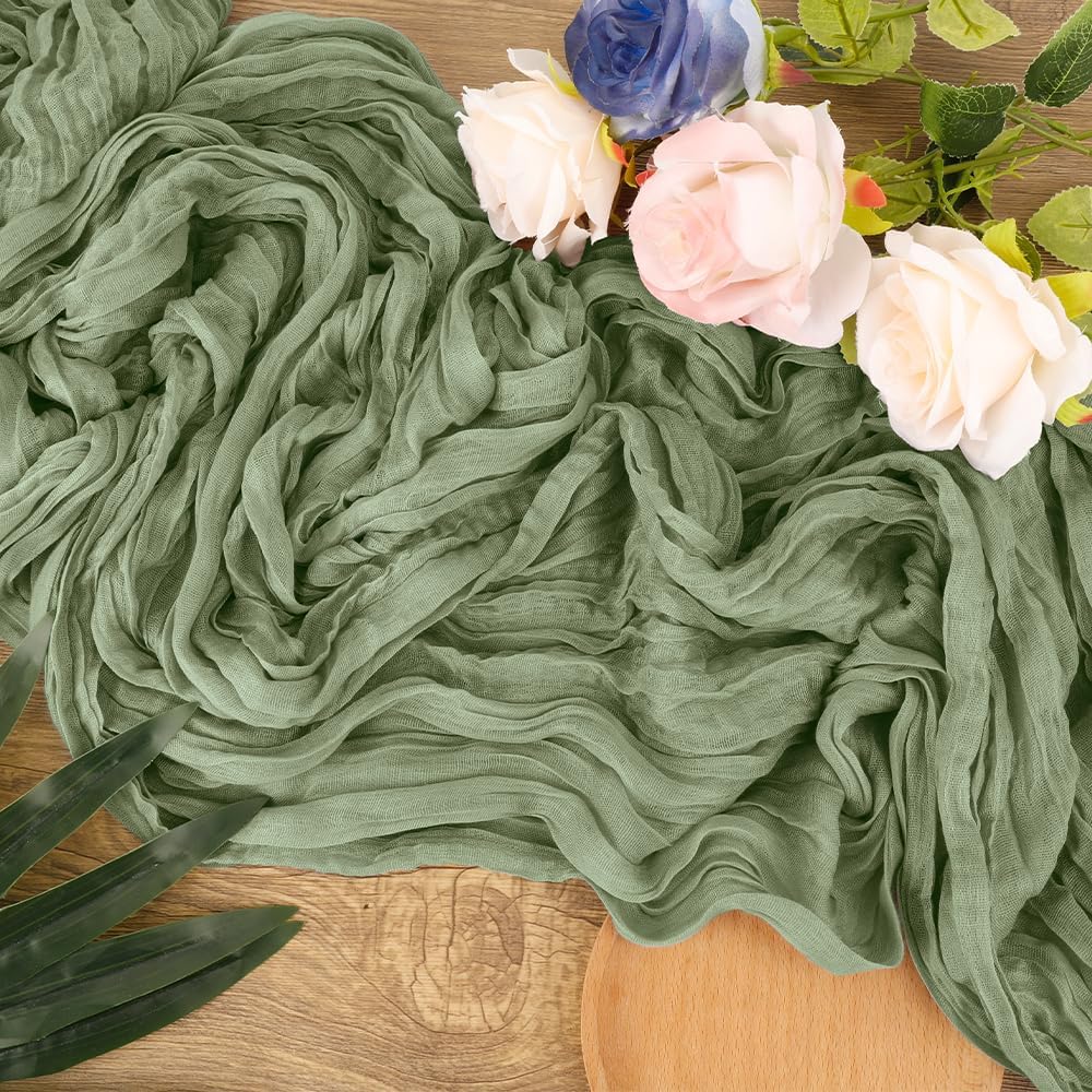 6 Pack Green Table Runner Wedding Banquet Boho Wedding Baby Bridal Shower Decor Table Runner Holiday Banquet Luxury Tablecloth