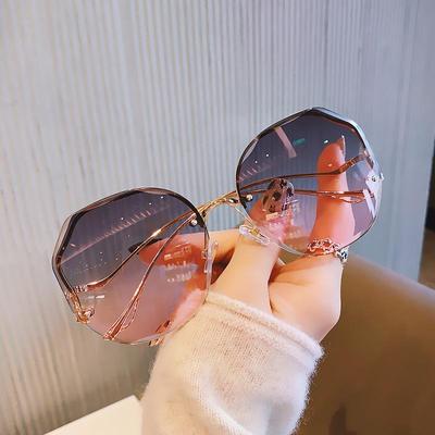 Women Square Rimless Sunglasses Classic Gradient Color Frameless Sun Glasses Outdoor Travel Sunshade Eyewear