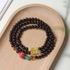 Small-Leaf Rosewood Buddhist Beads Bracelet - 0.8 Multiloop for Men & Women