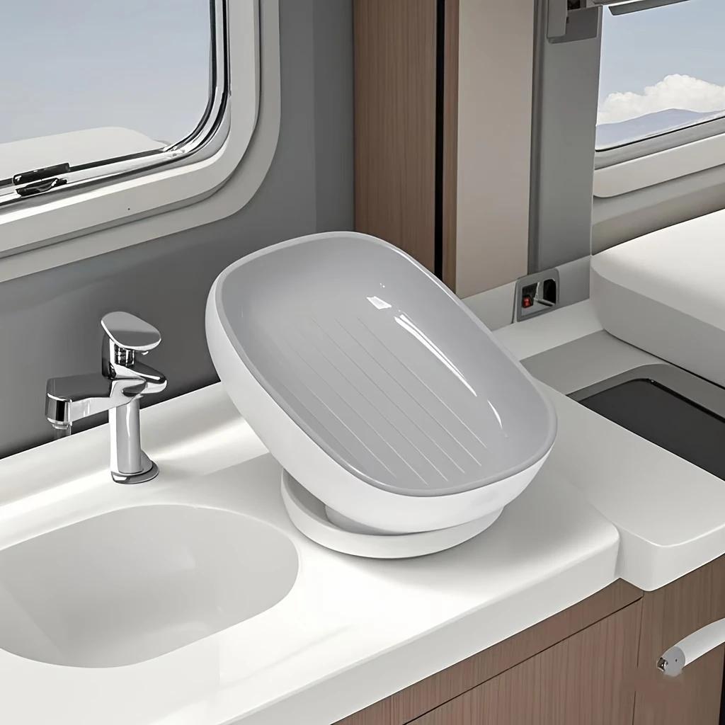 

Мыльница с присоской, отдельно стоящая, сливная, для хранения мыла в ванной, подставка для белья, мыльница серый