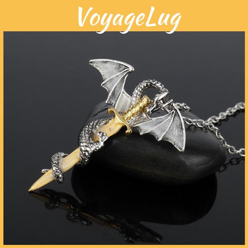 Animal Winged Dragon Gold Necklace With Alloy Pendant For Fashion Gifts And