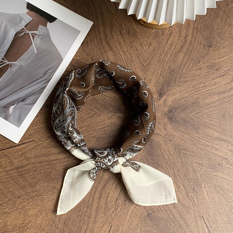 Silk Scarf Neck Small Square Scarf High Sense Summer New Thin Shirt Small Scarf Scarf Shawl Headscarf Headband