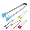 OUNONA Mini Handflächenförmige Silikonspitze Edelstahlzange 5er-Set für Eis Zuckerwürfel Süßigkeiten Obst Gewürze Partys