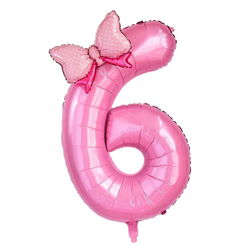 2 szt. Różowy balon foliowy z cyfrą 40 cali z uroczymi balonami w kształcie kokardki Dla Dzieci Dziewczynki Pierwsze Urodziny Dekoracje Upominki Artykuły
