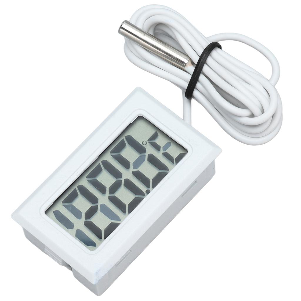 2Pcs Electronic Digital Thermometer Thermostat Temperature Meter 2s Refresh with ProbeWhite