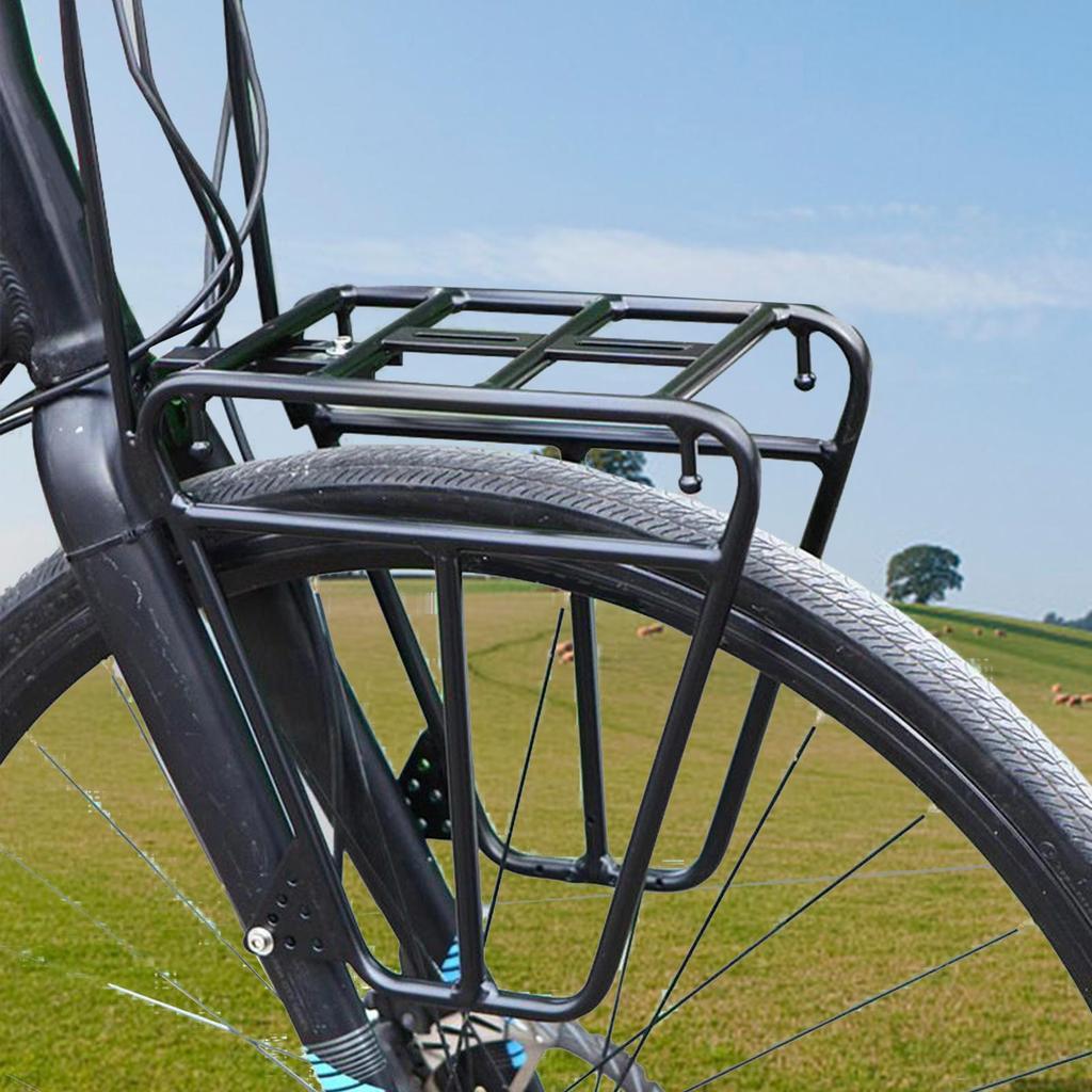 Mountain Bike Front Rack Aluminum Alloy Bike Front Basket Cycling Supplies For Luggage Fitness Fishing Backpacking Camping