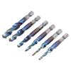 6Pcs Spiral Tap Drill Multifunctional HighSpeed Steel Hex Shank Drill Bit for Drilling Tapping
