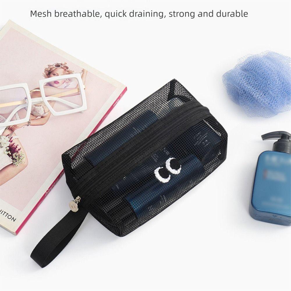 Large Capacity Cute Zipper Pouch Transparent Cartoon Toiletries Organizer Washing