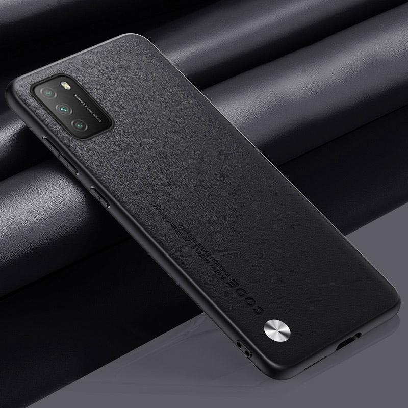 Luxury PU Leather Case For Xiaomi Poco M3 Back Cover Matte Silicone Shockproof Full Protection Phone Case For Poco M3 PocoM3