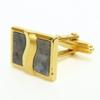 Used LANVIN Cuffs Metal Gold Gray Plating