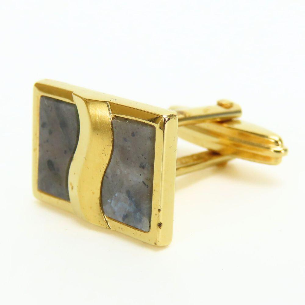Used LANVIN Cuffs Metal Gold Gray Plating
