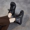 Fashion 2025 Autumn and Winter New 4cm Handmade Genuine Leather Women's Shoes Retro Flat Versatile Soft Cowhide Lace Up Short Boots