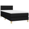 3140587 vidaXL Divan Bed with Mattress Black 90x200 Cm Fabric