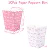 10 Pcs Bow Paper Popcorn Boxes With Bow Pattern Pop Favors Box Baby Shower Party Treat Favors Table Supplies Wedding Decoration