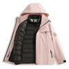 Men Women 3-in-1 Waterproof Windproof Hiking Jacket With Fleece Inner Removable Outdoor Mountaineering Coat