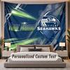 Custom Name Text Tapestry Seattle Seahawks Personalized Polyester Wall Tapestry For Bedroom And Room