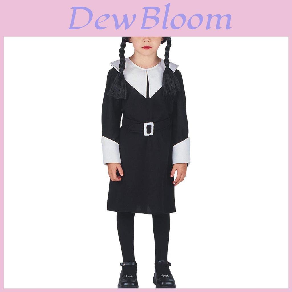The Addams Family Wednesday Black Dress Goth Costume For Children Ages 3-12