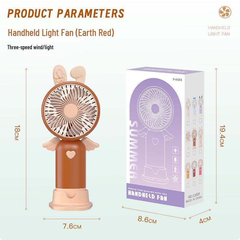 Cartoon Night Light & USB Rechargeable Mini Fan