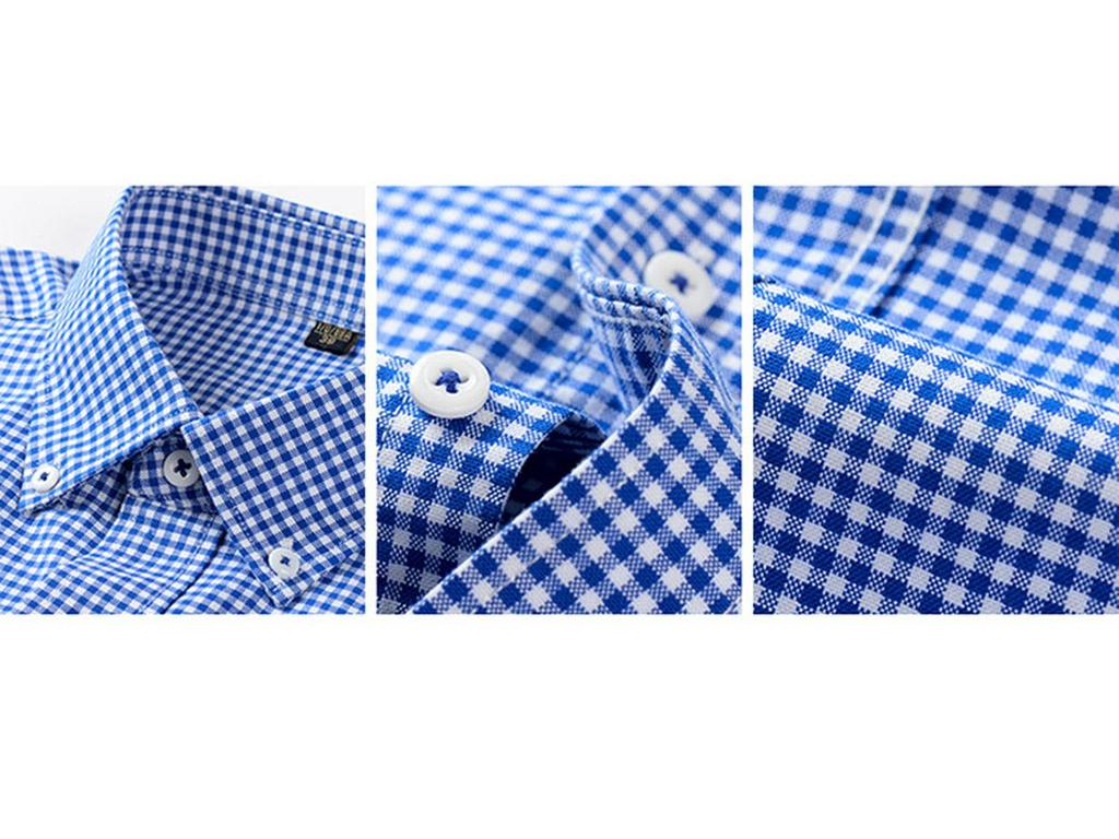 Men's Pure Cotton Plaid Long-Sleeve Shirt - Skin-Friendly, Casual, Spring & Autumn