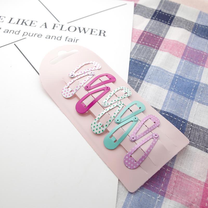 10 PCS New Lovely Cartoon Heart Type Metal Candy Color Girls Hairpins Hair Clip Kids Headwear Children Accessories Baby BB Clips