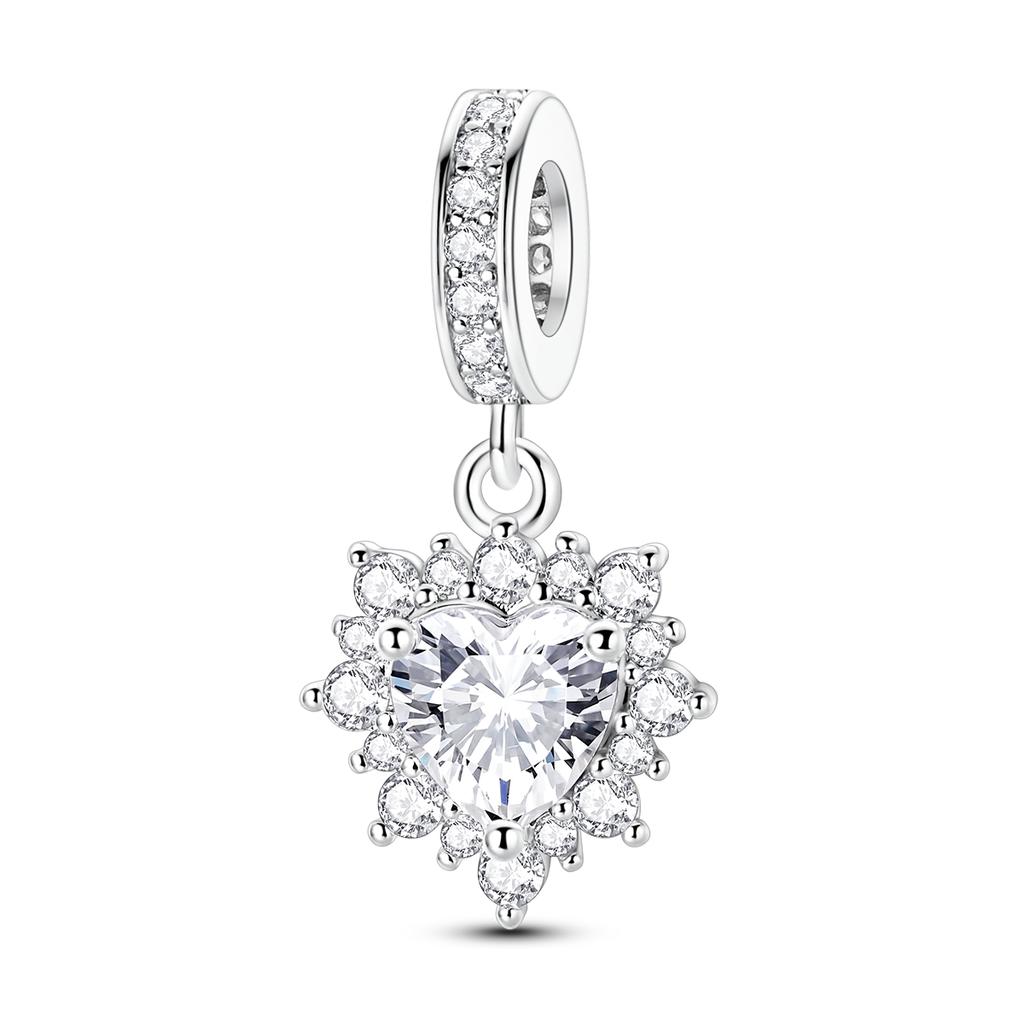 Original Charms Beads Copper Heart Bear Dog Pendant For Woman Fit Bracelet Making Jewelry Diy