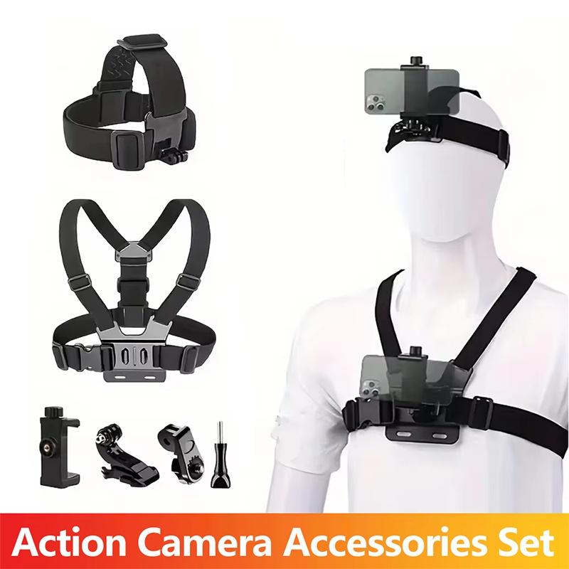 6 Stück/Set Action-Kamera Zubehör Set Kamera Kit Kopfband Brustgurt Halterung Handyhalter Für GoPro Insta360 SJCAM Osmo Kamera