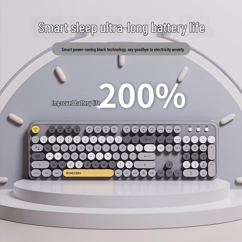 V96 Retro Wireless Keyboard and Mouse Combo