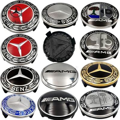 C200 E300 2026 Hot 4pcs 75mm Car Wheel Hub Center Cover Modification Suitable for Mercedes Benz B/C/E/S Class A Class C200L GLC