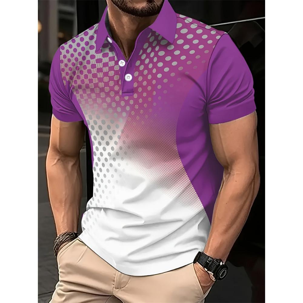 Fashion Polka Dot Pattern Men's Polo Shirt