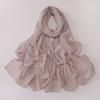 Pearl Chiffon Starry Bow Rhinestone Long Scarf Muslim Women Headscarf