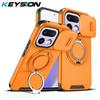 KEYSION 360° Rotating Ring Stand Phone Case for OPPO Realme 16 Pro 5G 16 Pro+ Slide Camera Protection Magnetic Shockproof Cover