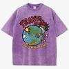 Summer World Tour T-shirt Men's and Women's Water Wash Vintage T-shirt Breathable Casual Comfortable Top Clothing