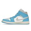 Air Jordan 1 Mid Dark Powder Blue Women Sneakers Summit-Grey White BQ6472-400