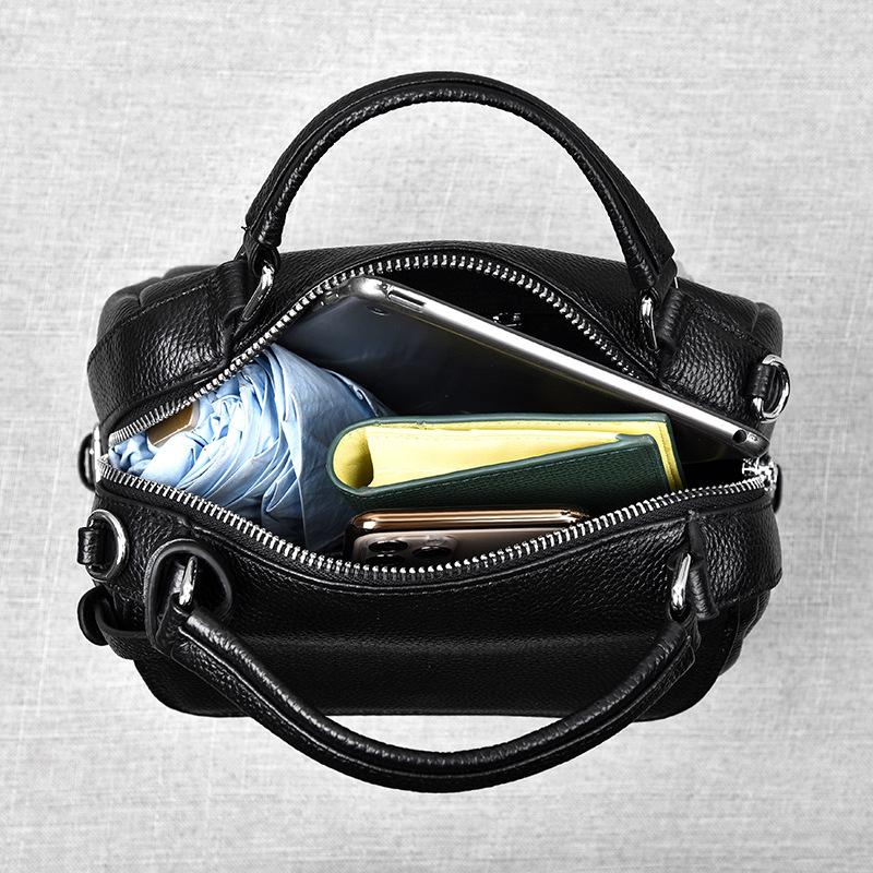 Sac à main bandoulière, Sac bandoulière en cuir de vachette, Sac femme en cuir souple, tendance et décontracté