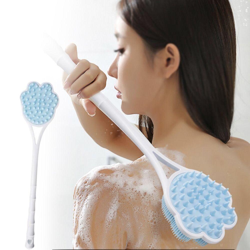 Double Side Shower Massage Brushes Long Handle Bathroom Back Scrubber Bath Back Brush Cleaning