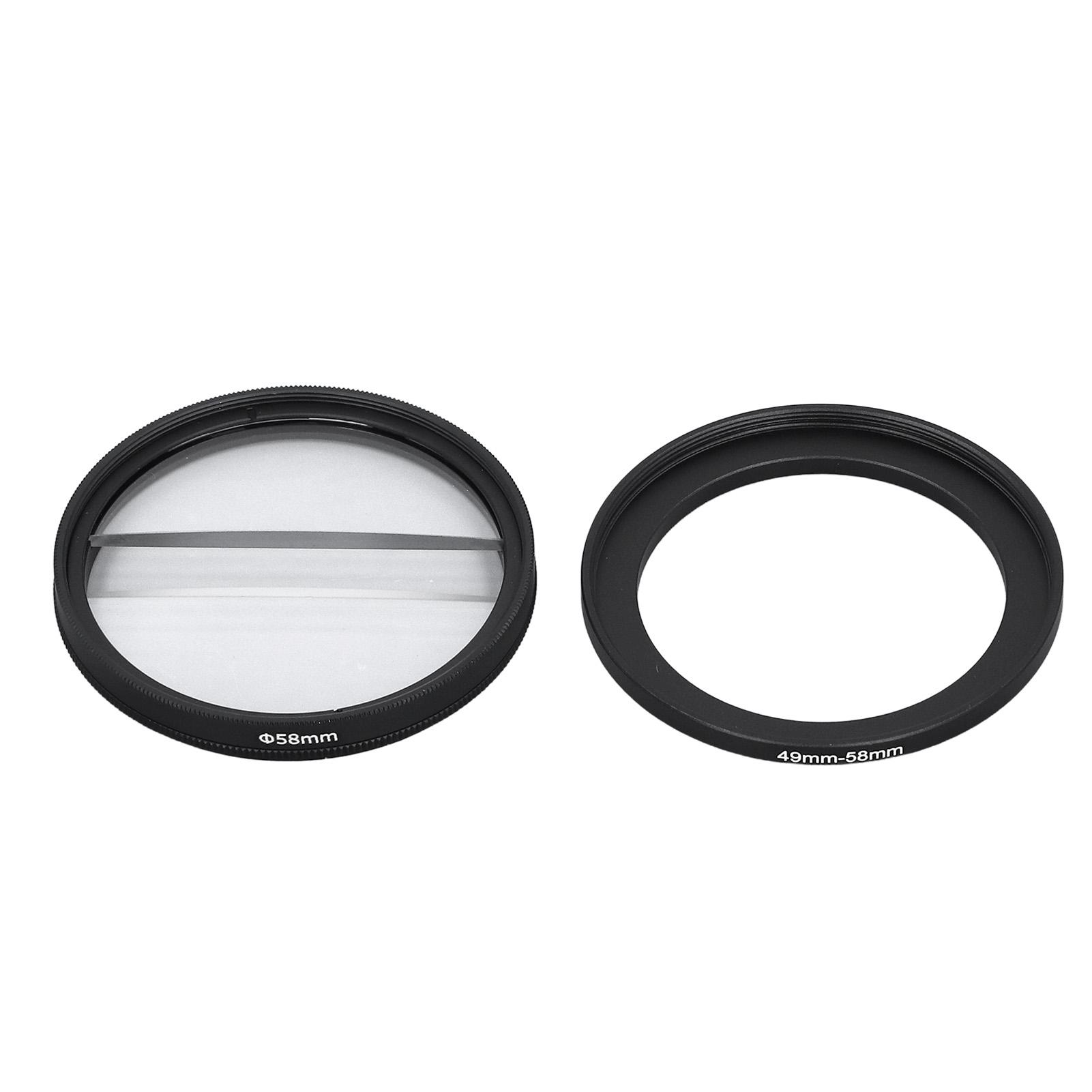 

49mm Double Half Moon Special Effects Filter Center Split Diopter Lens Filter for Photography SLR Camera Accessories