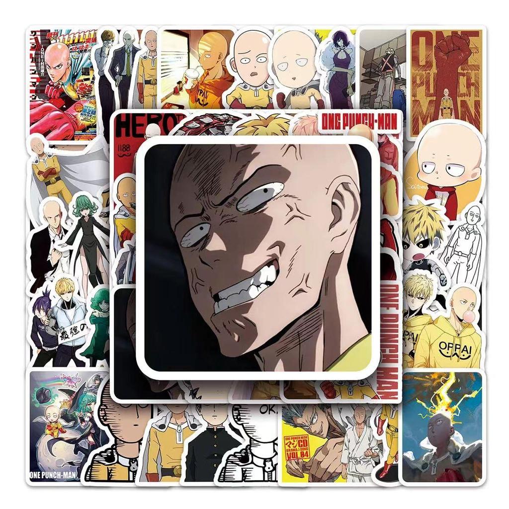 ONE PUNCH MAN Color Stickers, 57 Sheets (not Repeated), Waterproof and Sunscreen.