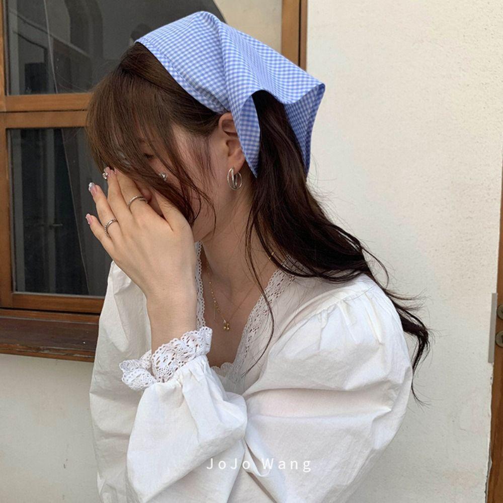 Turban Triangle Bandana Lattice Triangle Scarf Vintage Cloth Lace Hair Scarf  Travel