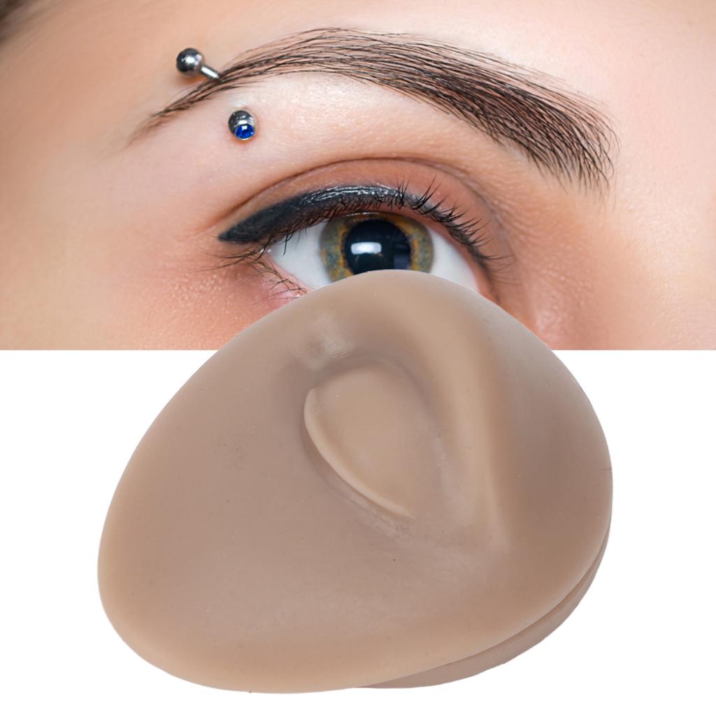 Soft Silicone Single Eye Model Flexible Elastic Simulation Reusable Jewelry Display Body Piercing Model with Acrylic Holder