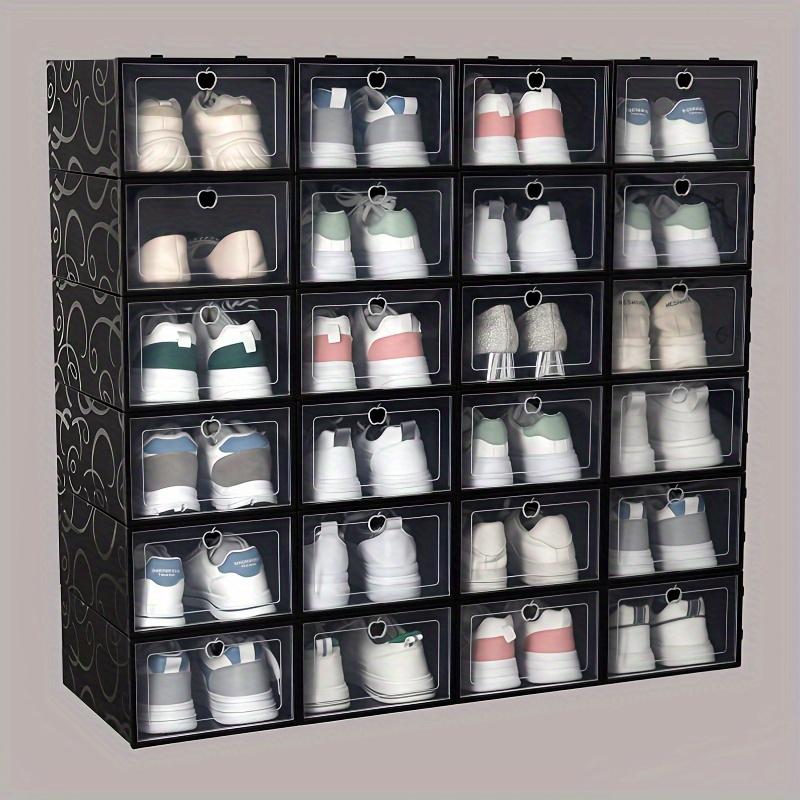 15pcs Transparent Shoe Storage Boxes - Space-Saving Foldable Shoe Organizer, for Sneakers, Boots, and Shoes - Pp Material, Shoe Storage Organizer