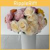 Ramo de Seda 7 Rosas Artificiais Realistas Adereços para Fotografia de Casamento Decoração para Casa