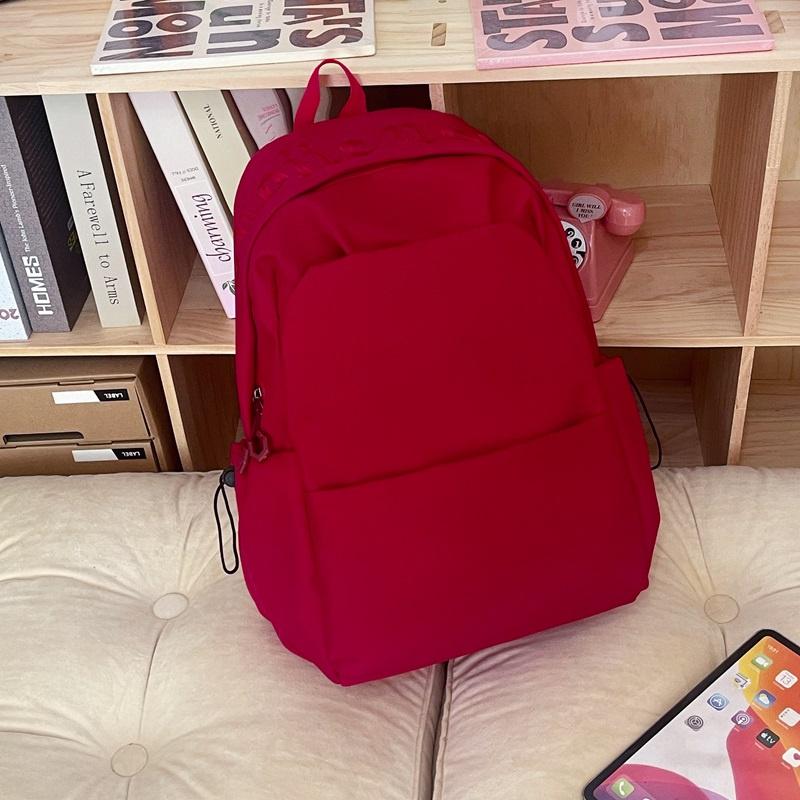 Student Schoolbag Women's Large Capacity Solid Color Backpack
