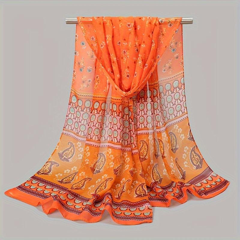 Fashion Printed Paisley Chiffon Hijab Scarf Women Pareo Lady Bandanas Beach Towels Summer Muslim Veil Wrap Female Foulard