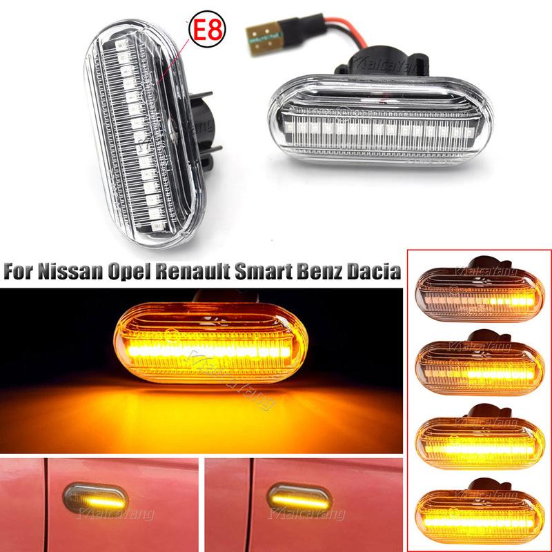 For Dacia Duster Dokker Lodgy Renault Megane 1 Clio1 2 KANGOO ESPACE Smart Sequential Flashing LED Turn Signal Side Marker Light