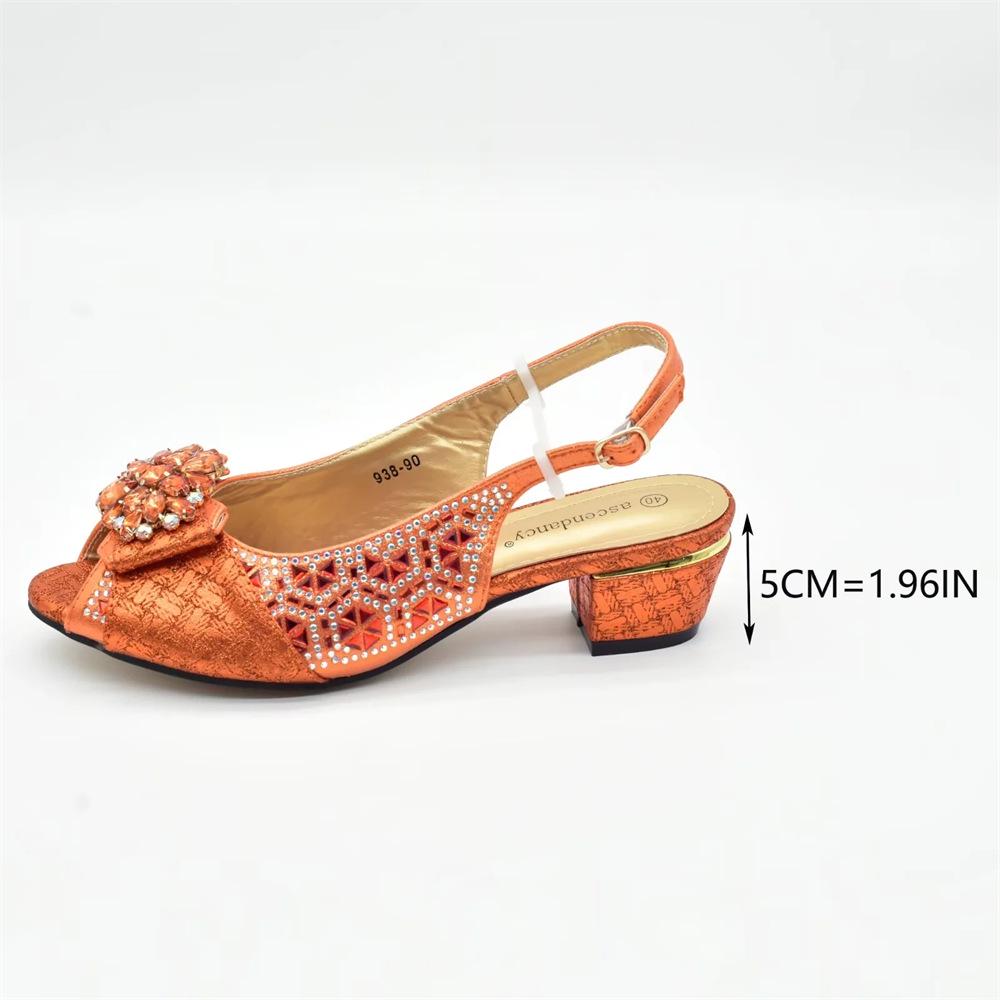 Sandalias de Tacón Alto con Bolsa para Zapatos Italiana, Adorno de Pedrería y Hebilla Floral para Bodas y Fiestas