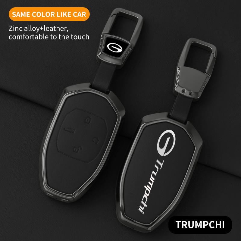 For GAC Trumpchi Key Case GS4 GM8 GA4 GS5 GS3 GA3 GA6 SGS7 GS8 Car Remote Key Fob Zinc Alloy Leather Key Case Case Car Key Case