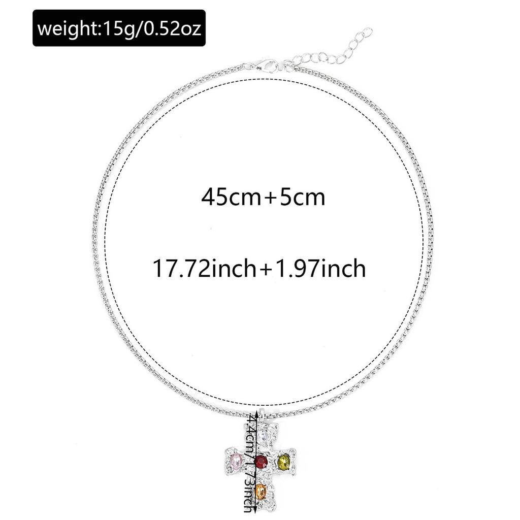Sweet and Cool Cross Necklace, European and American Niche, High-end Fashion, Lava Irregular Metal, Cold Style Necklace