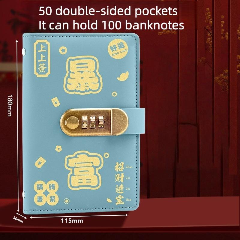 Storage Financial Savings Wallet Get Rich Cash Savings Book Collection Souvenir Book Cash Storage Bag